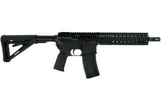 10.5-inch AR-15 rifle with quadrail handguard.